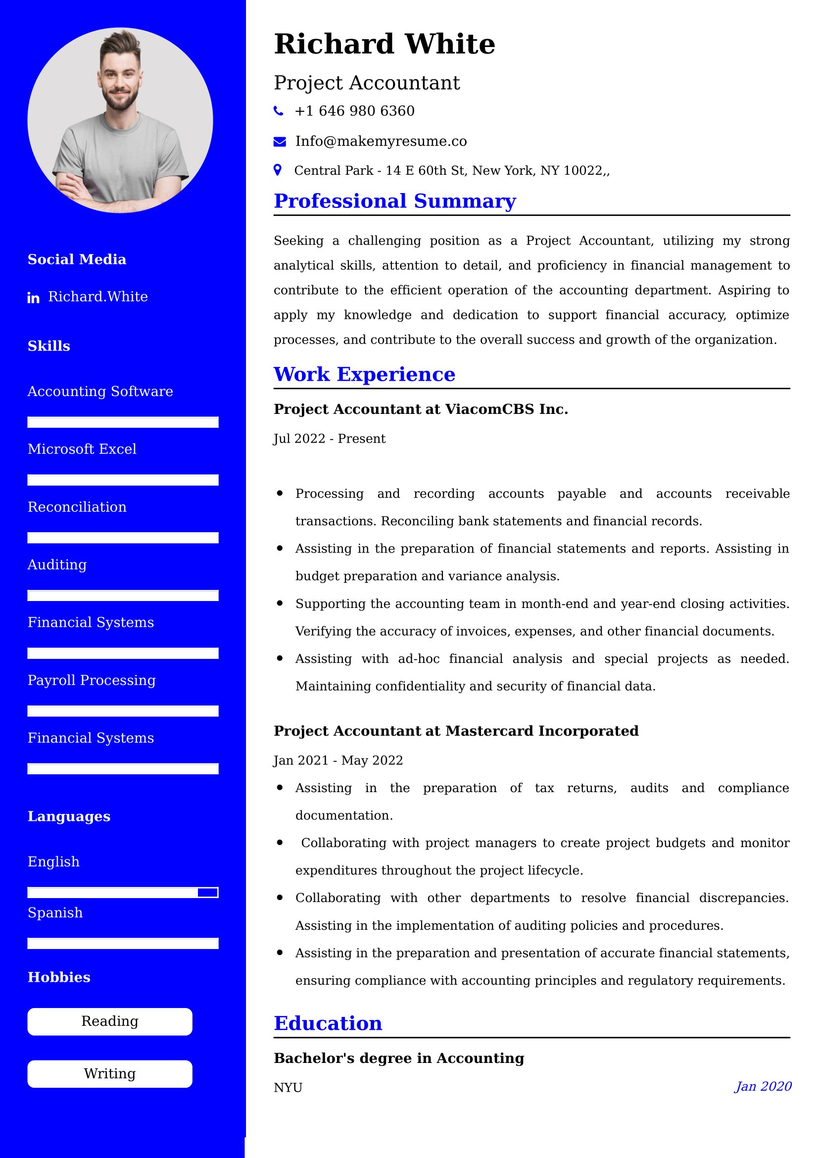 Project Accountant Resume Examples Canada