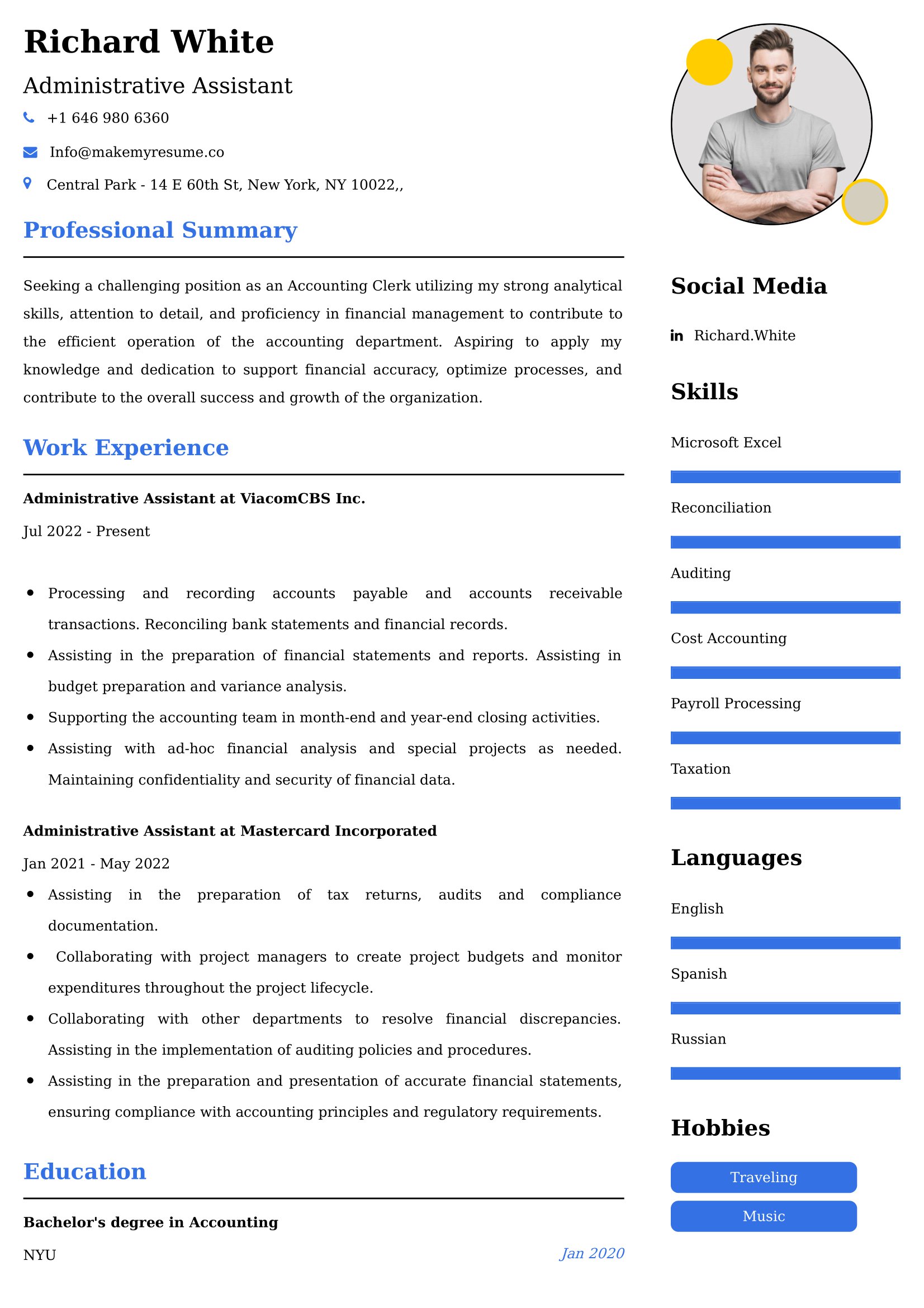 Administrative Assistant Resume Examples Canada